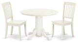 Shda3-Lwh-W 3Pc Round 42 Inch Table And 2 Vertical Slatted Chairs