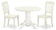Shda3-Lwh-W 3Pc Round 42 Inch Table And 2 Vertical Slatted Chairs
