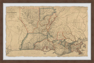 "Louisiana State Overview" Framed Painting Print, 30x20