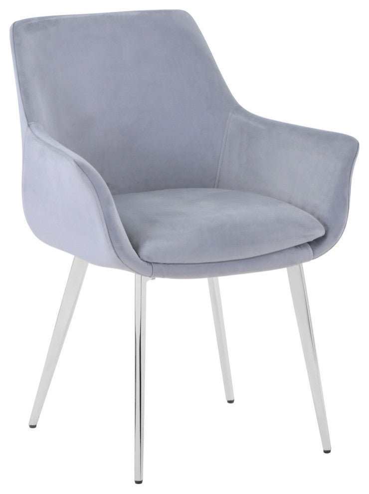 Stella Modern Upholstered Platinum Dining Chair Set of 2