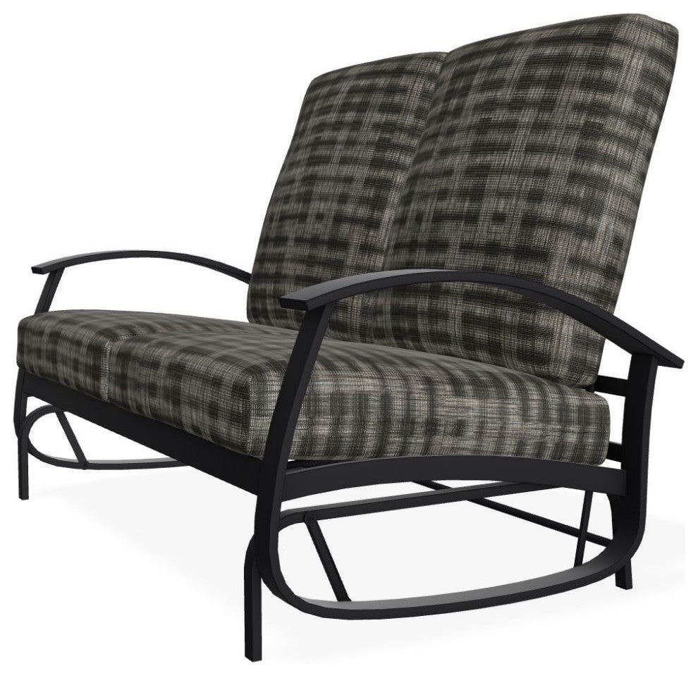 Belle Isle Cushion Deep Seating 2-Seat Glider, Illusion Plaid Onyx/Black