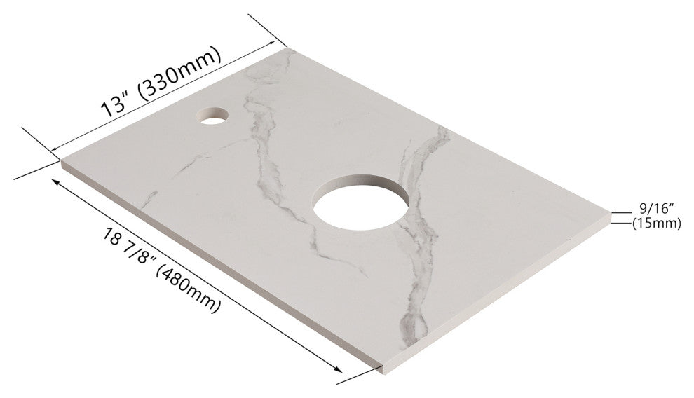 15 Inch Plywood Freestanding Bathroom Vanity Set with Ceramic Sink and Shelf