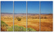 Prairie with Bright Blue Sky, Landscape Canvas Art Print, 48"x28", 4 Panels