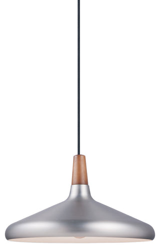 Maxim 11354 Nordic 1 Light 15\" Wood / Aluminum Pendant - Walnut / Black