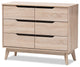 Fella Mid-Century Modern Two-Tone Oak and Grey Wood 6-Drawer Dresser