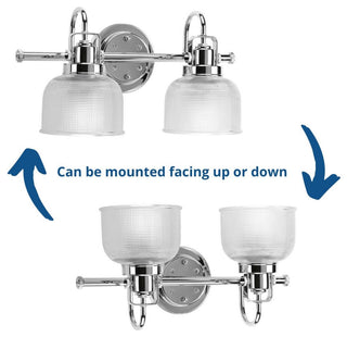 Archie Collection 2-Light Bath Light, Polished Chrome