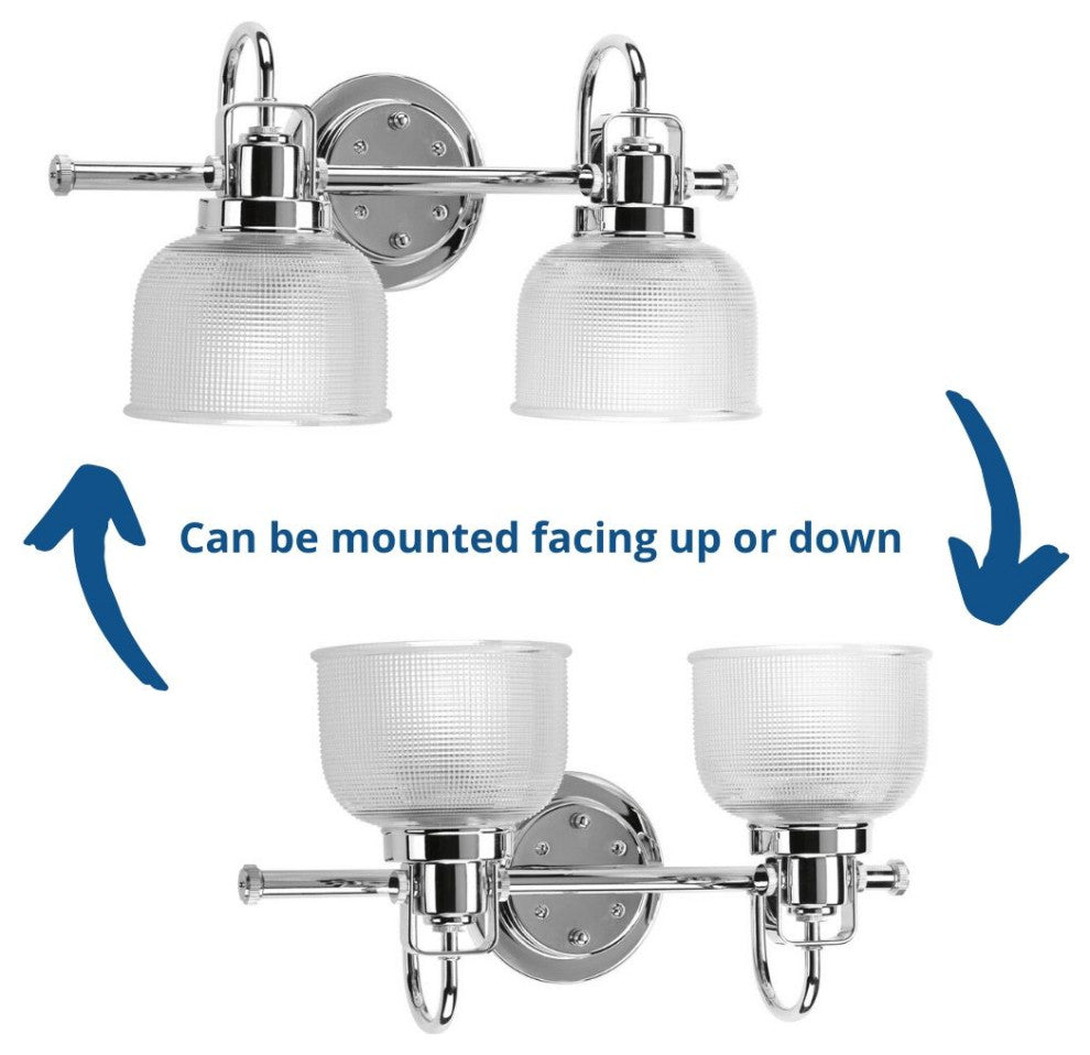 Archie Collection 2-Light Bath Light, Polished Chrome