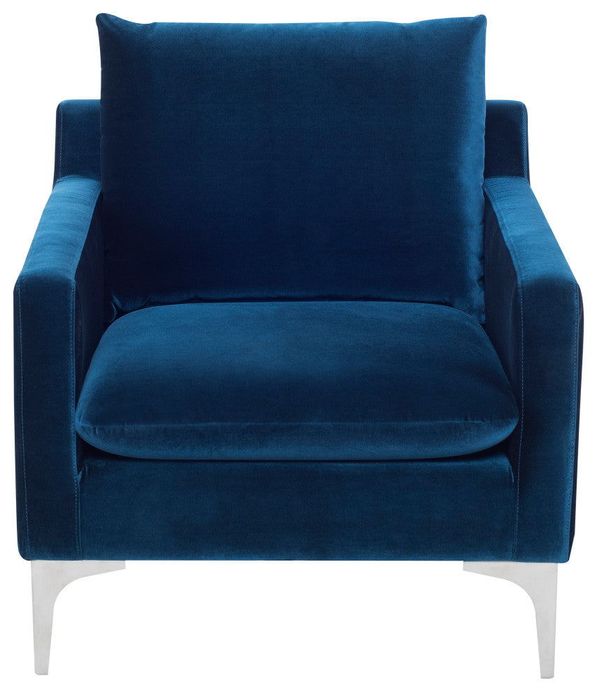 Anders Midnight Blue Fabric Single Seat Sofa, HGSC377