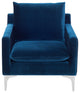 Anders Midnight Blue Fabric Single Seat Sofa, HGSC377