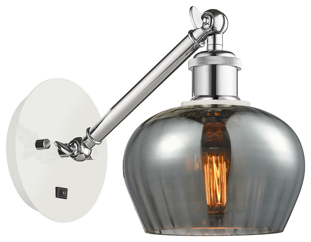 Innovations 317-1W-WPC-G93 1-Light Sconce, White and Polished Chrome