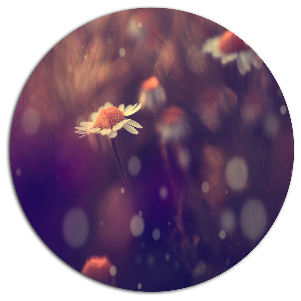 Cute Vintage Flower With Bokeh, Flower Round Wall Art, 11"