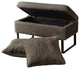 Heavy Faux Fur Storage Chocolate Ottoman 18" x 36" x 10"