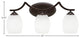Zilo 3-Light Bath Bar, Dark Granite Finish With 5" White Linen Glass