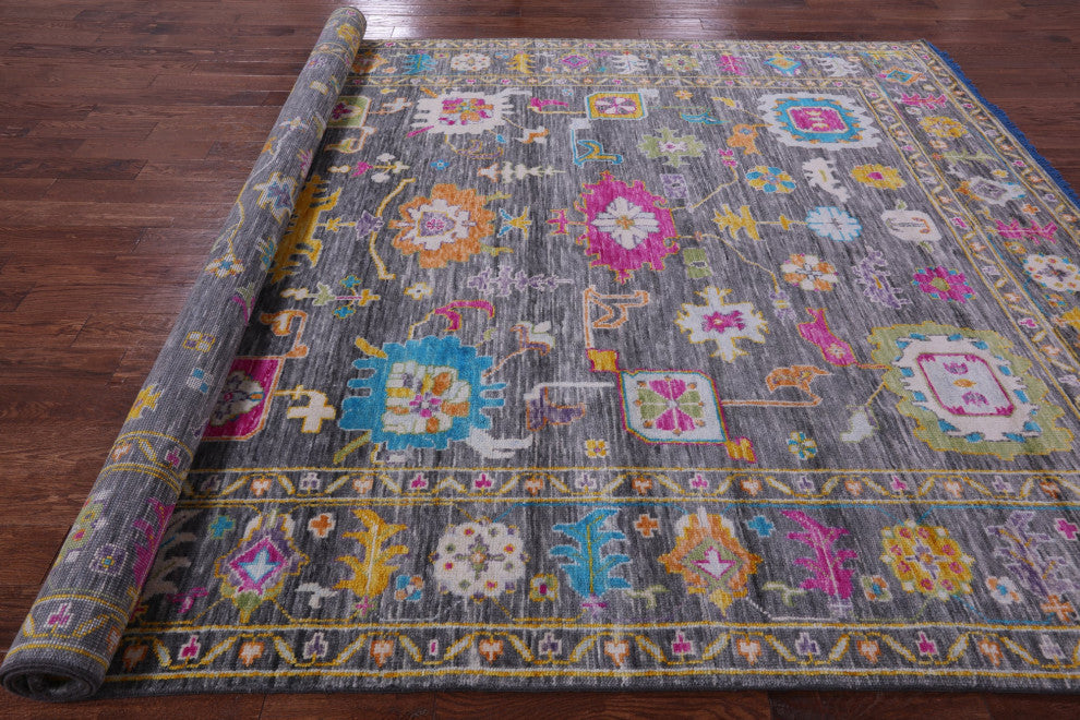 8' 11" X 12' 2" Hand Knotted Turkish Oushak Wool Rug - Q15585