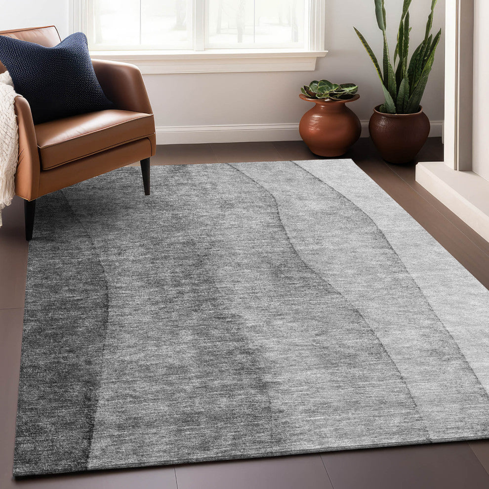 Premium Machine Washable Mayfield AMF690 Gray 3' x 5' Rug