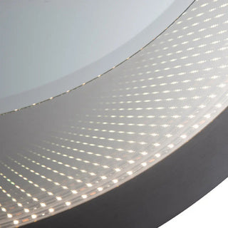 Starfall Vanishing infinity LED Round Wall Mirror in Gunmetal