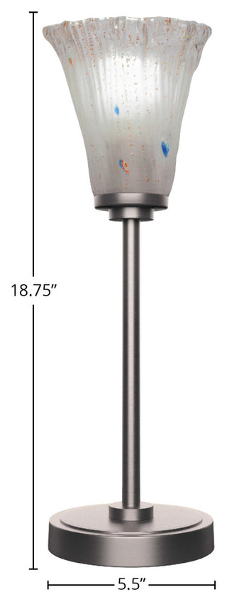 Luna 1-Light Table Lamp, Graphite/Fluted Frosted Crystal