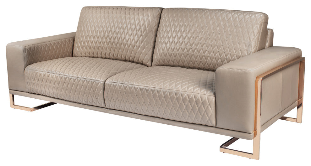 AICO Michael Amini Mia Bella Gianna Leather Standard Sofa, Peach