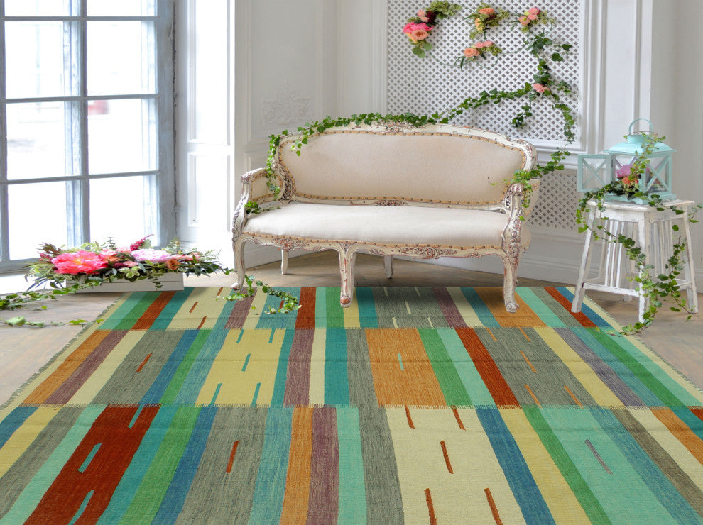 Winchester Kilim Nafi Rust/Ivory Rug, 6'8x9'10