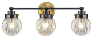 Aspen Creative 62277, Bathroom Vanity 3 Lights Fixture, Gold/Black