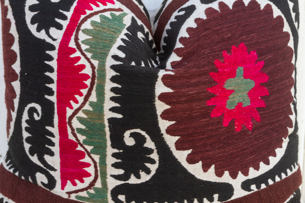 Paksima Black & White Suzani Pillow