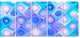Dense Blue Pattern with Swirls, Abstract Wall Art Canvas, 60"x28", 5 Panels