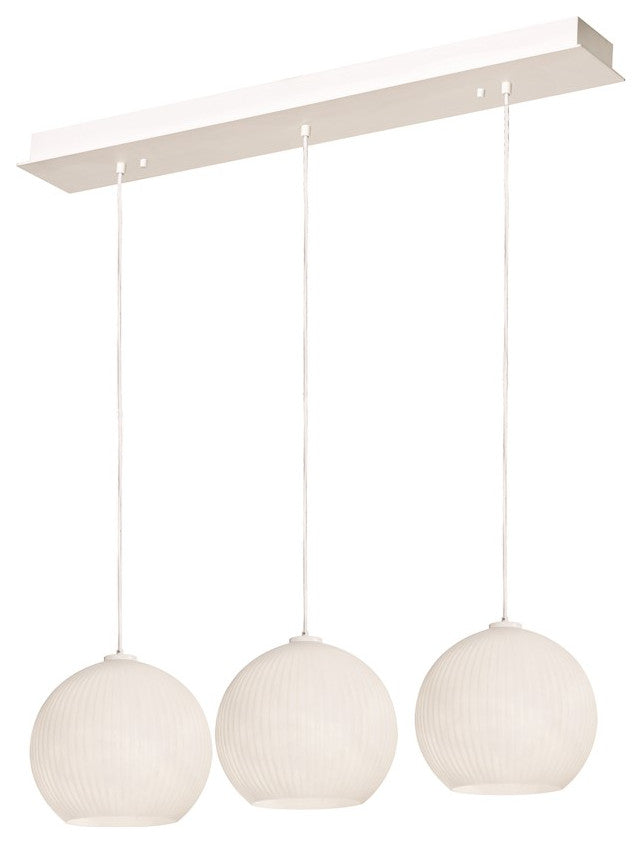 Cleo 3 Light Linear Pendant, White