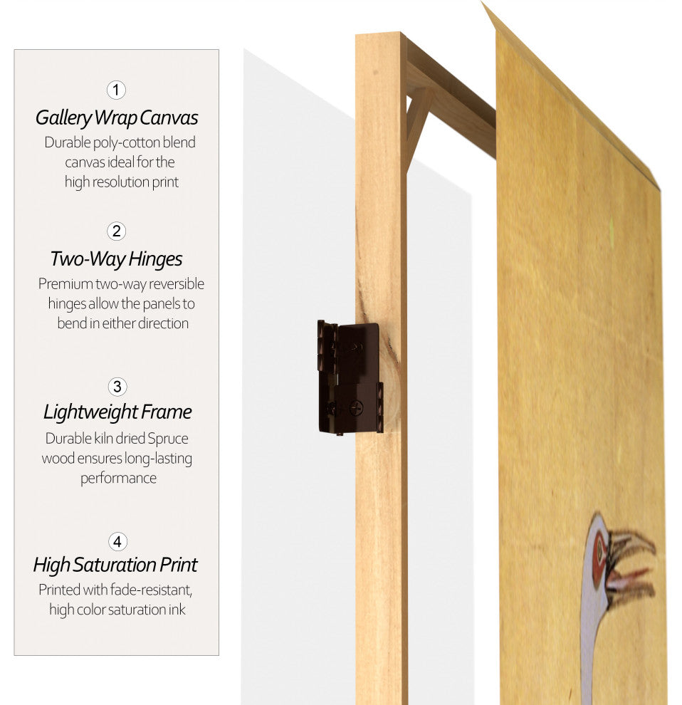 6' Tall Double Sided Cranes Room Divider