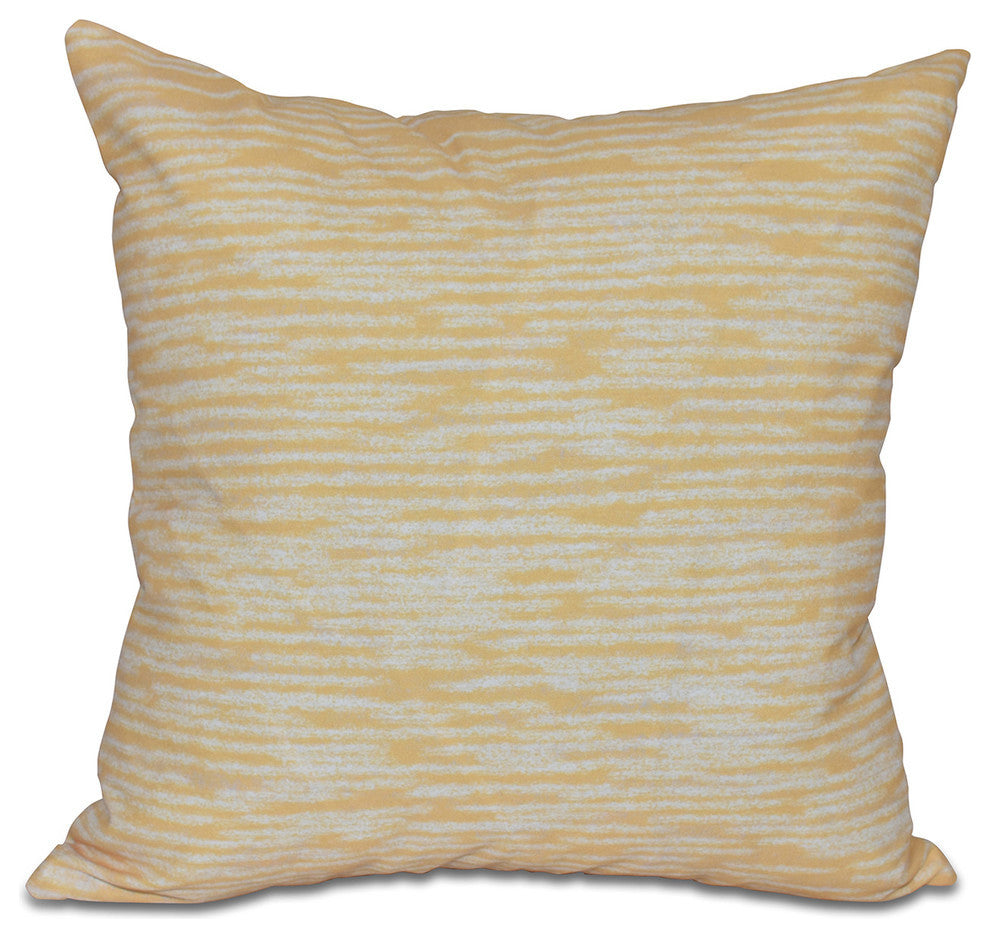 Marled Knit, Geometric Print Pillow, Yellow, 18"x18"
