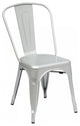 Cassandra Contemporary Steel Stackable Tolix-Style Dining Chair - Matte Silver