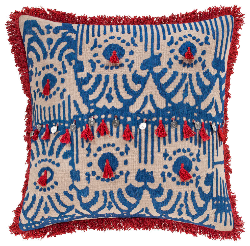 Surya Walai Wla-003 Light Gray Pillow Shell With Down Insert 18"H X 18"W