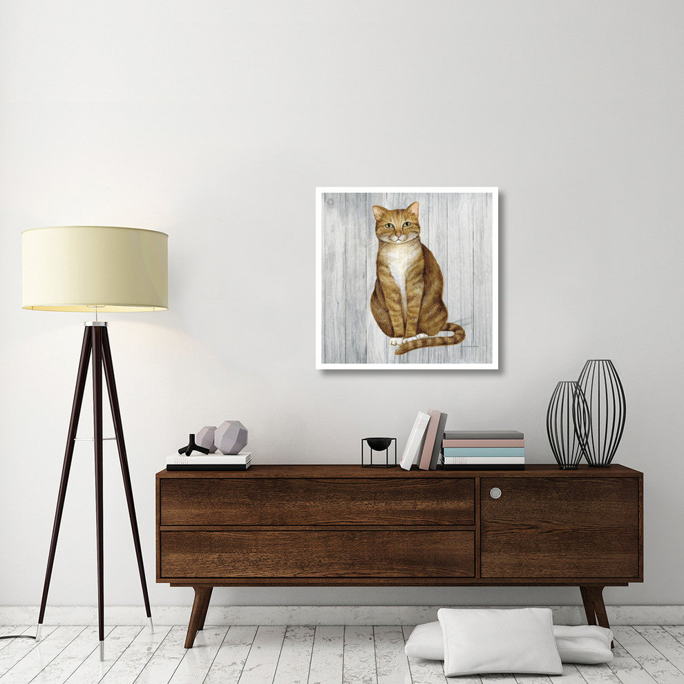 "Country Kitty II on Wood" Digital Paper Print by David Carter Brown, 32"x32"