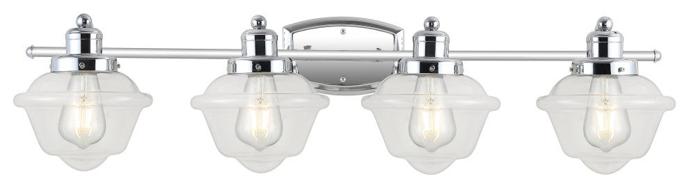 Orleans Iron LED Vanity Light, Chrome, 4 Bulb