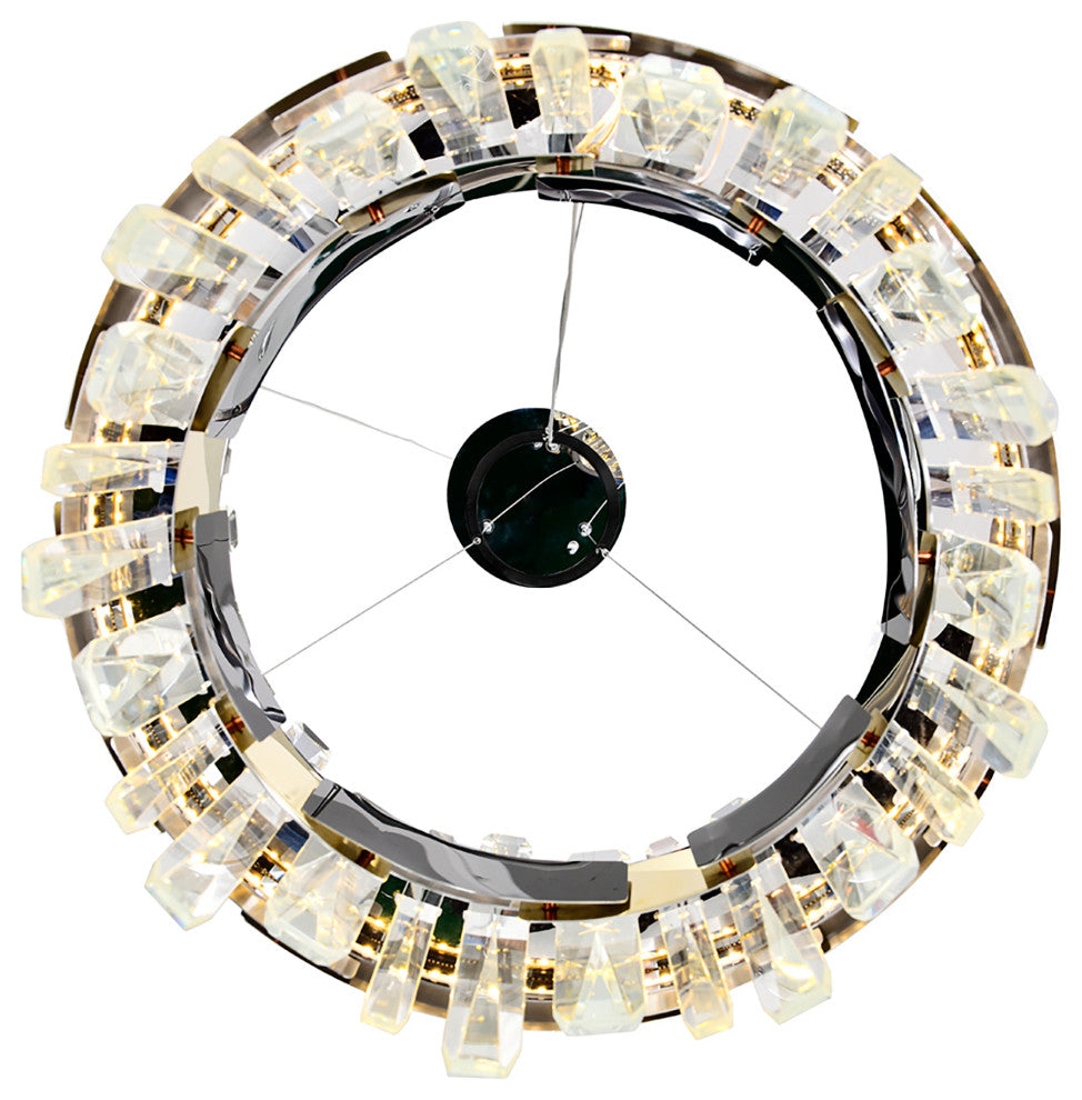Aya LED Integrated Pearl Black Chandelier