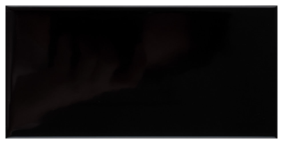 Crown Heights Ceramic Wall Tile, Glossy Black