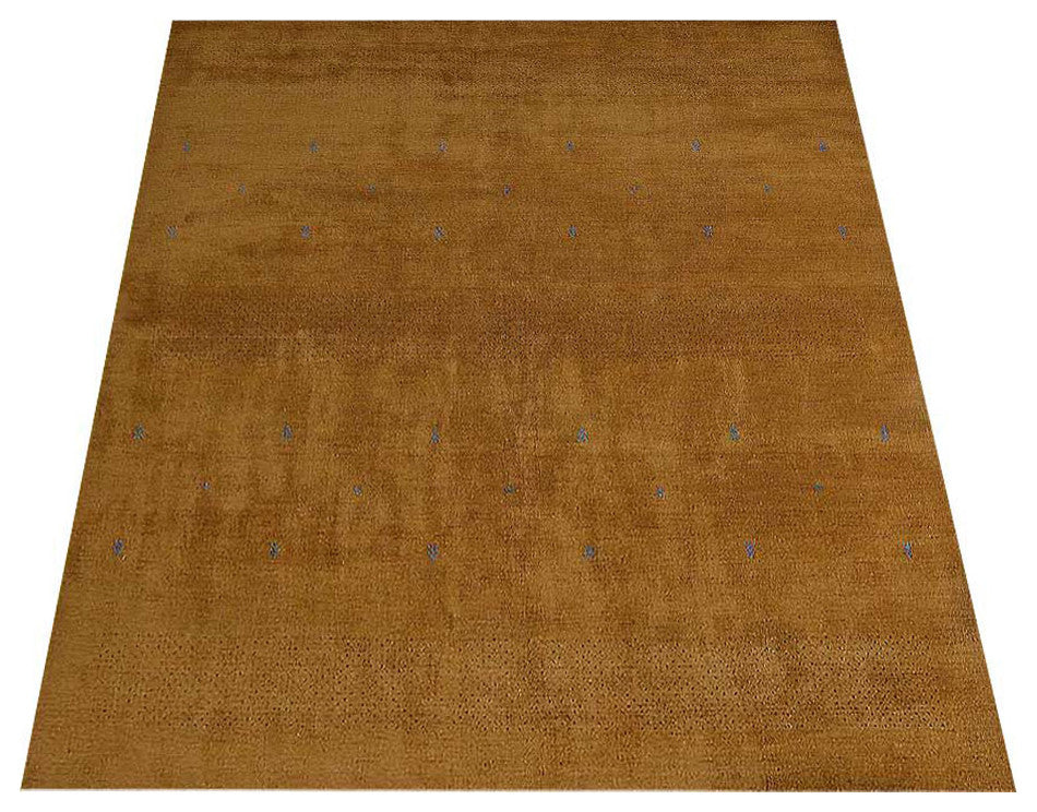 HAND KNOTTED LOOM WOOL ECO-FRIENDLY AREA RUGS - Rectangle, Gold, Contemporary