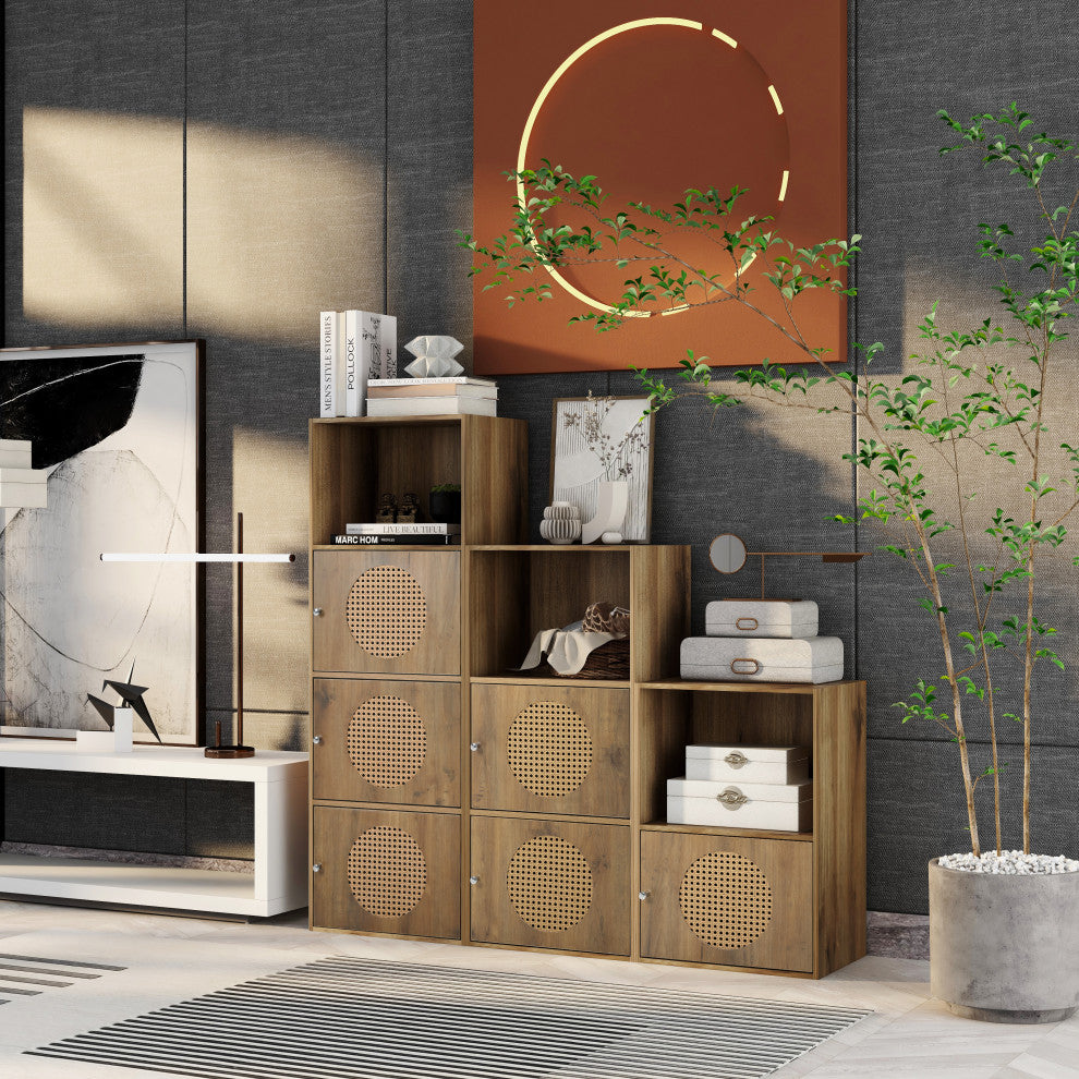 Freestanding Storage Cabinet with Door for Living Room Bedroom, 49" X 47"