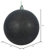 Vickerman 2.75" Black Glitter Ball Ornament, 12 per Bag