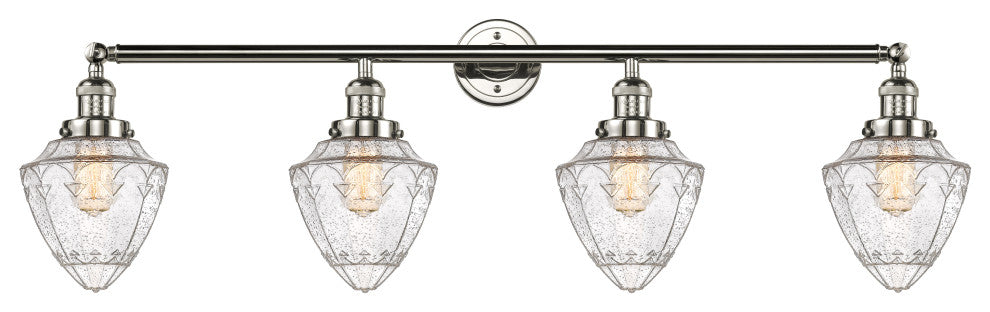 Innovations 215-PN-G664-7-LED 4 Light Bath Vanity Light, Polished Nickel
