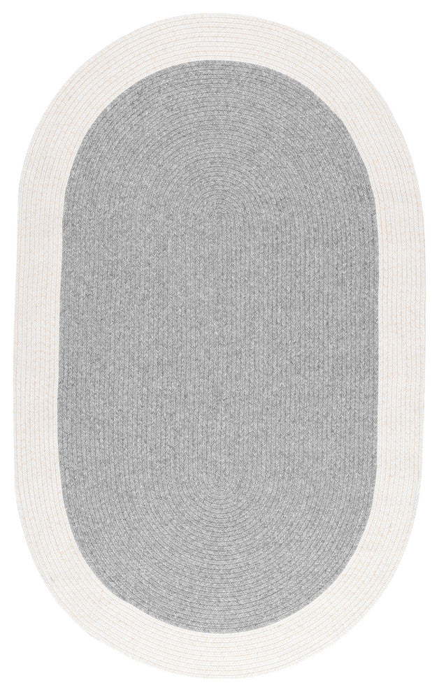 Nuloom Casual Solid Border Area Rug, Grey 6'Round
