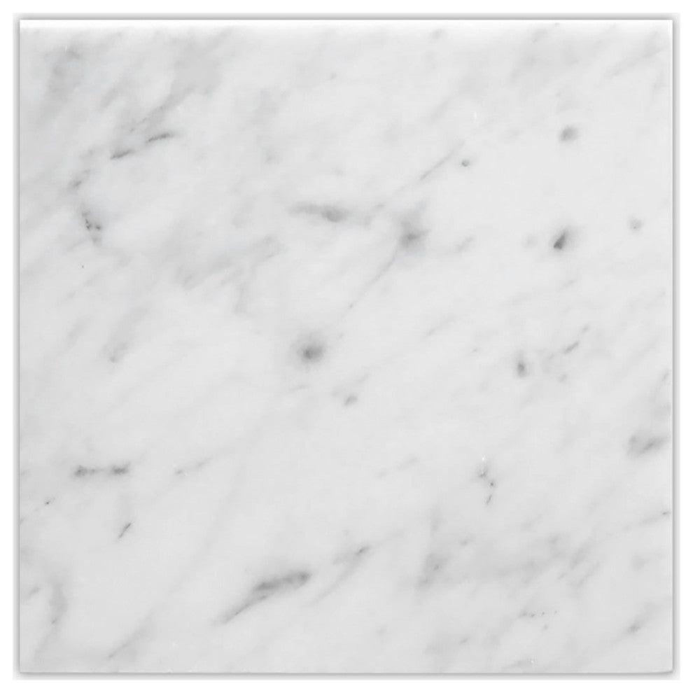 White Carrara Polished 6x6 Marble Tile