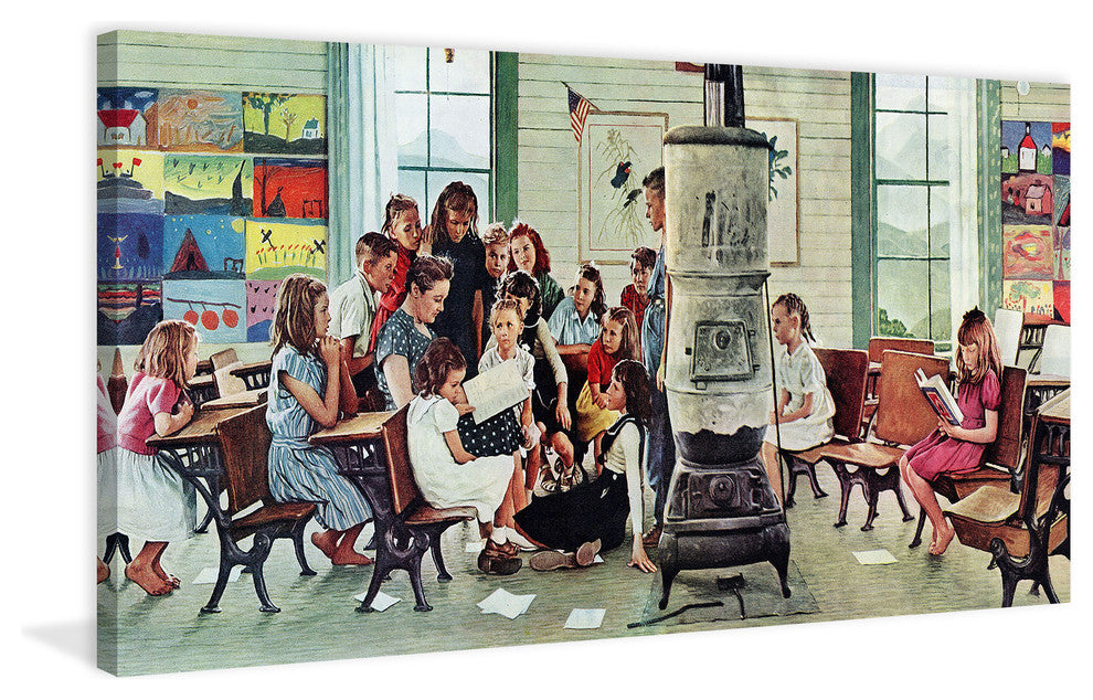 "N.R. Visits a Country School" Print on Canvas by Norman Rockwell