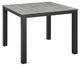 Modern Urban Contemporary Outdoor Patio Dining Table, Brown Gray Steel