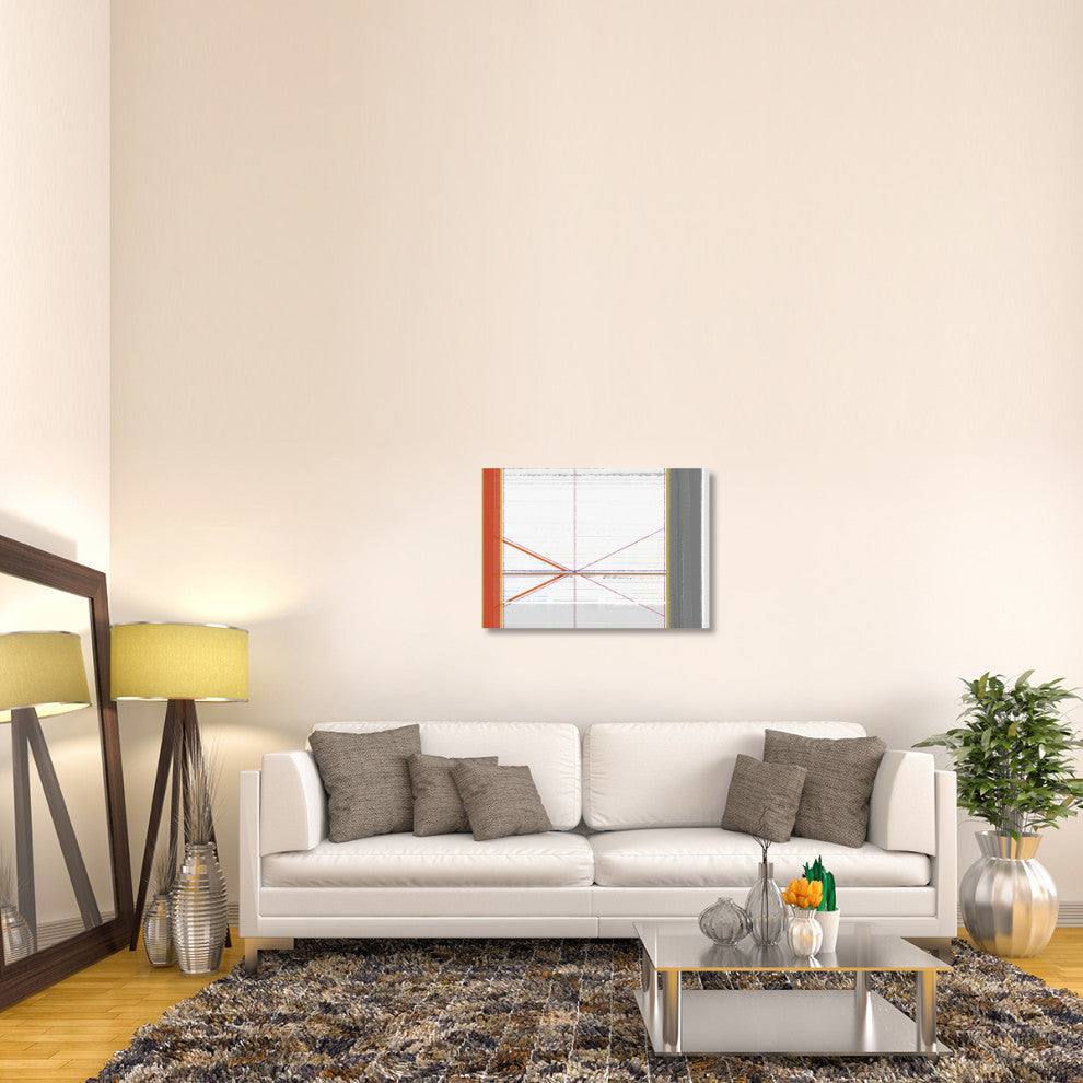 "Abstract Orange And White" Fine Art Print