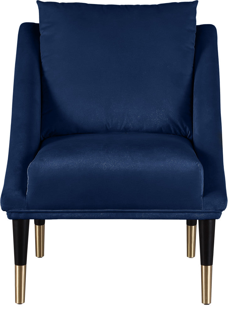 Elegante Velvet Upholstered Accent Chair, Navy