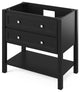 Adler Transitional 36" Black Single Undermount Sink Vanity, Carrara Marble Top