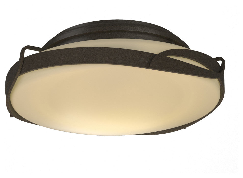 Flora Flush Mount, Dark Smoke Finish, Opal Glass