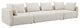 Hangover 145" Upholstered Long Sofa, Cream Boucle