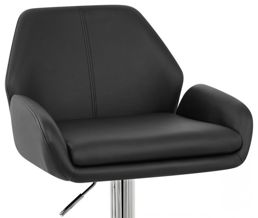 Set of 4 Modern Home Tesla "Leather" Contemporary Adjustable Height Bar/Counter