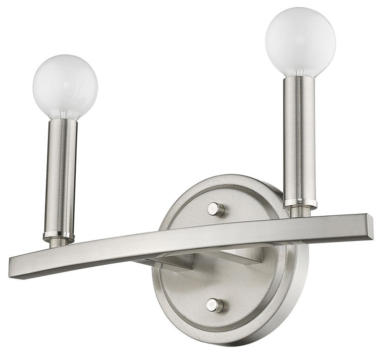 Two Light Silver Wall Sconce